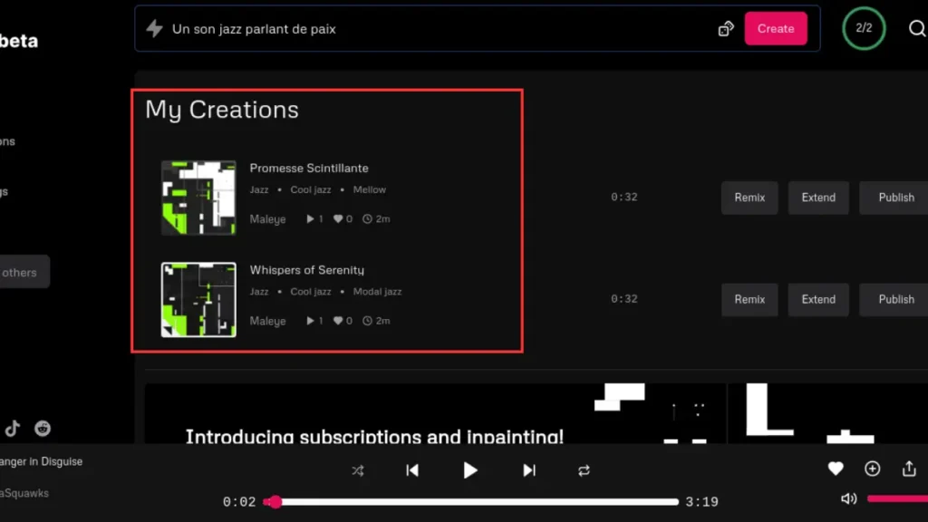 Comment Créer des Chansons Réalistes avec Udio AI 9 Écouter votre création