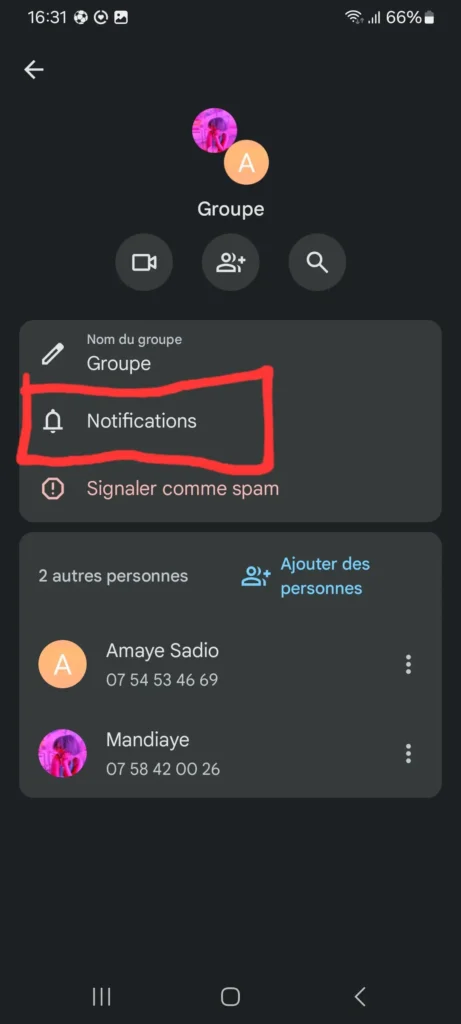 Comment Mettre en Sourdine une Conversation de Groupe sur Android et iPhone 3 Screenshot 20240520 163118 Messages 1