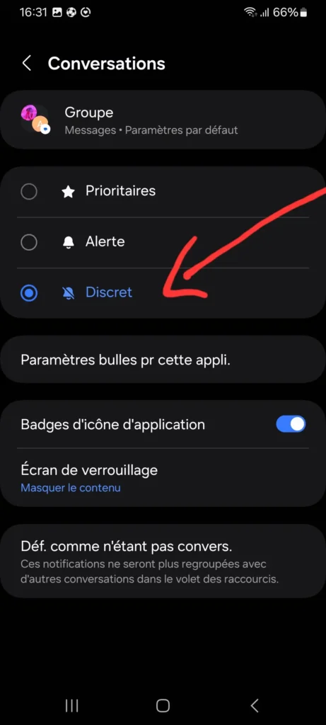 Comment Mettre en Sourdine une Conversation de Groupe sur Android et iPhone 4 Modifier les paramètres de notification