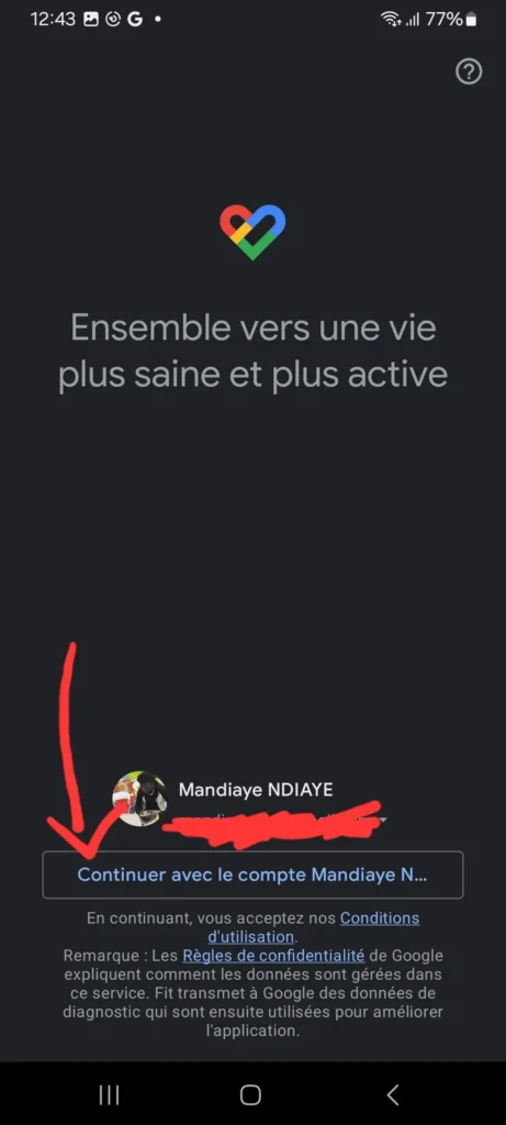 Comment Suivre ses Pas avec un simple Téléphone Android ? 3 Choisissez votre compte Google