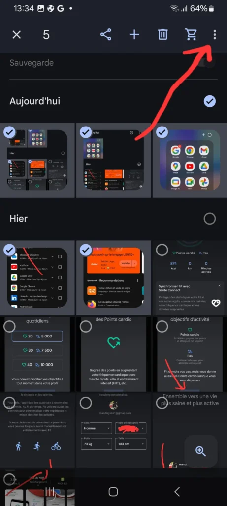 Comment Cacher des Photos personnelles sur votre Android ou iOS ? 5 Tapez sur les trois points en haut à droite