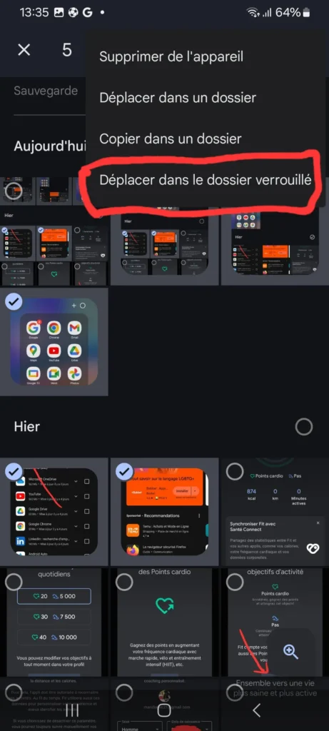 Comment Cacher des Photos personnelles sur votre Android ou iOS ? 6 Cherchez l'option 'Configurer le Dossier Verrouillé'