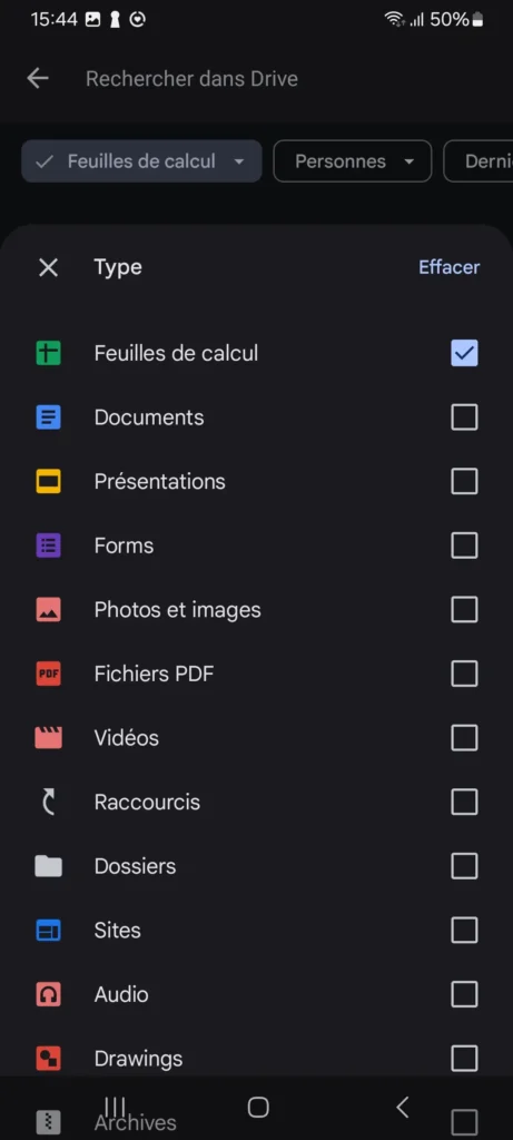 Comment Utiliser les Filtres Google Drive sur Android et iOS 4 Utilisez les filtres