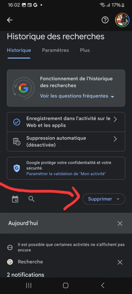 Comment Effacer l'Historique Google (et reprendre le contrôle de vos données) 5 supprimer des recherches