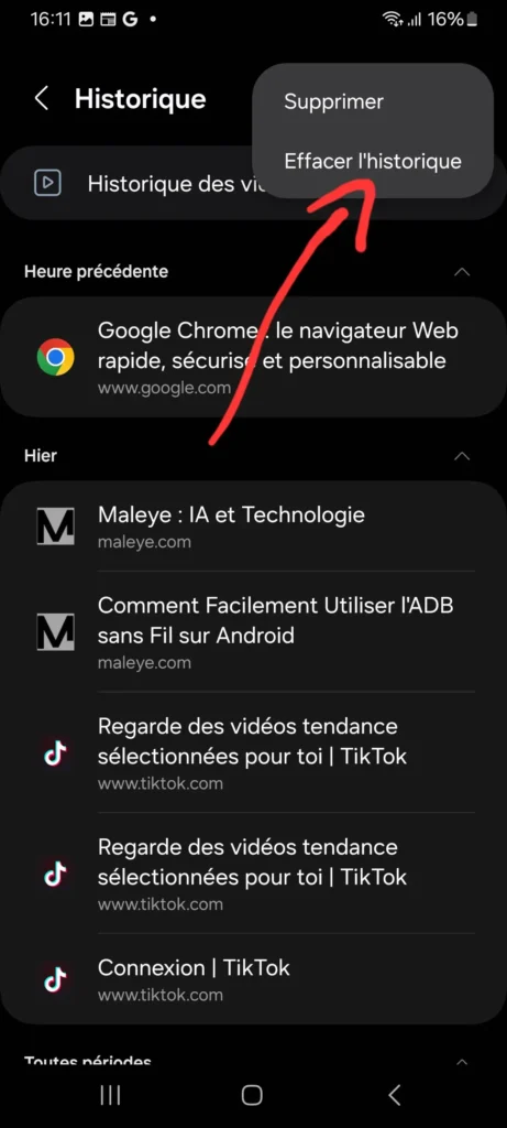 Comment Effacer l'Historique Google (et reprendre le contrôle de vos données) 10 Appuyez sur "Effacer l'historique" ou "Supprimer"