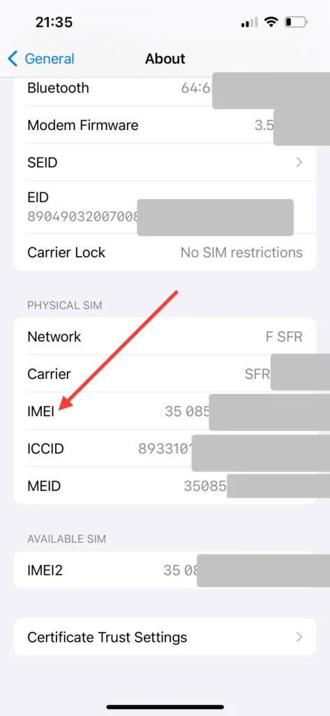 Comment Trouver le Numéro IMEI de votre Téléphone Mobile 10 trouverez le numéro IMEI