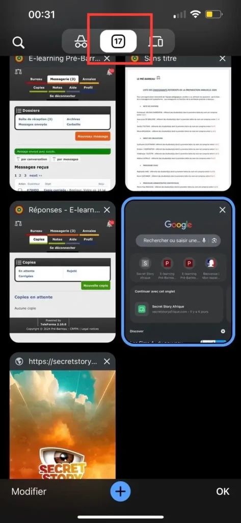 Comment Fermer tous le Onglets Chrome d'un coup ? 6 Appuyez sur le nombre de d'onglet ouvert