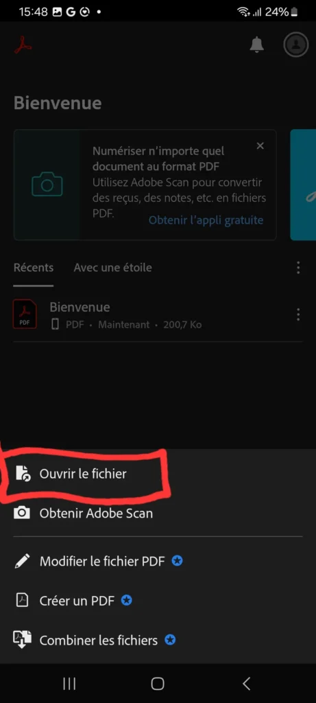 Comment Éditer un PDF sur Android Gratuitement en 2024 4 Ouverture du document